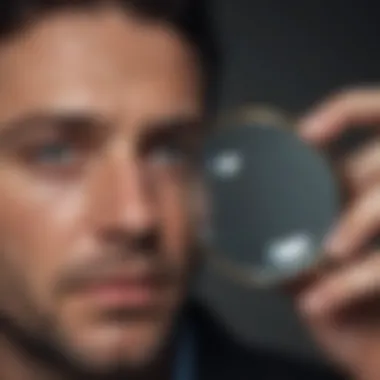 A detective looking through a magnifying glass