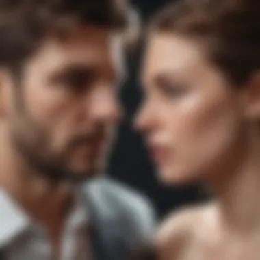 Emotional Turmoil After Narcissistic Marriage Abstract representation of emotional turmoil in a marriage