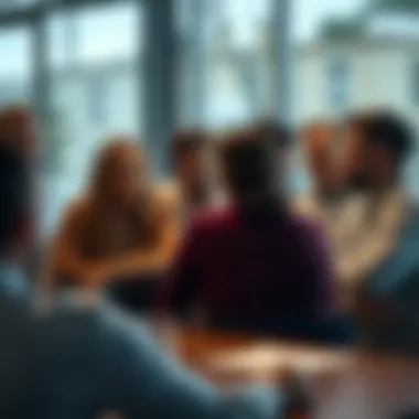 Building a Support Network A supportive group discussion showcasing camaraderie