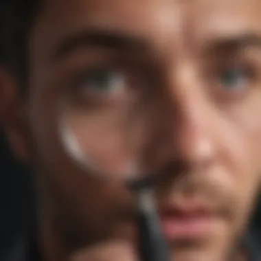 A magnifying glass focusing on hidden secrets