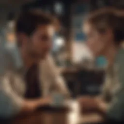 A couple engaging in deep conversation over coffee, reflecting their emotional bond and communication.