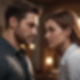 A couple engaged in deep conversation