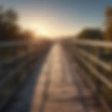 Pathway to Renewal A bridge leading towards a bright horizon, signifying new beginnings