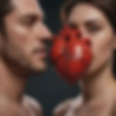 The Heart of Emotional Turmoil A heart split in two, symbolizing emotional turmoil