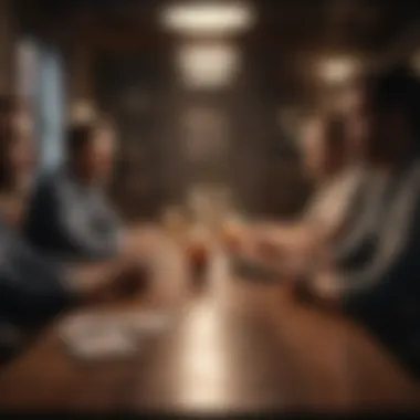 Engaging Conversations A group of friends gathered around a table, engaging in heartfelt discussion