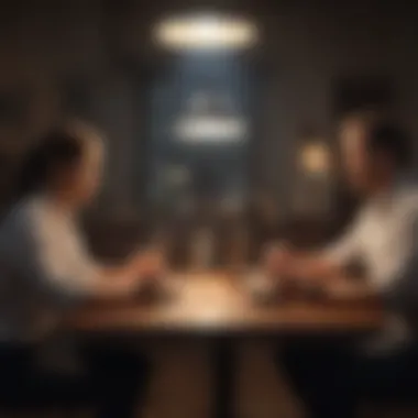 Tension in the Air A couple sitting at a table with a tense atmosphere