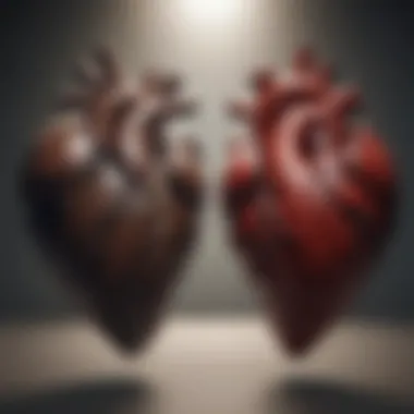 A heart divided in two, symbolizing betrayal