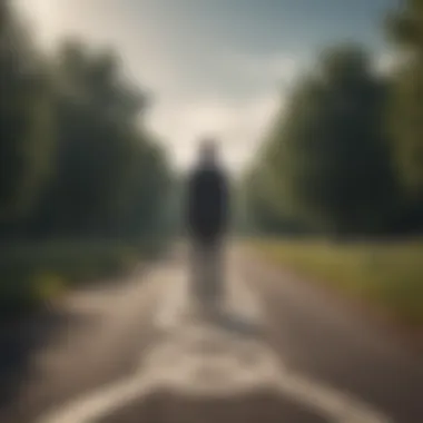 A person standing at a crossroads with multiple paths to choose from