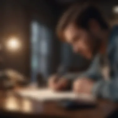Reflections in Writing A person journaling to reflect on their emotions.