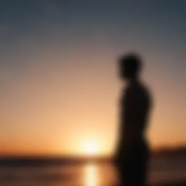 Silhouette of a person looking at sunrise symbolizing new beginnings