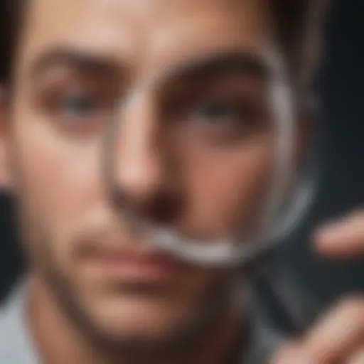 Illustration depicting a magnifying glass searching for partner qualities