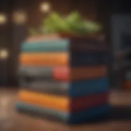 A stack of influential personal growth books with vibrant covers.