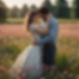 Couple Embracing in a Field of Flowers