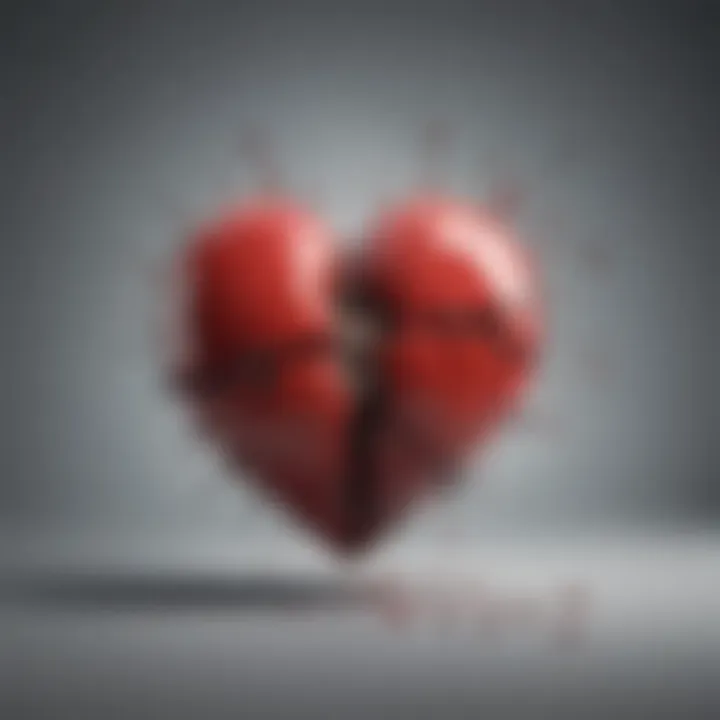 Abstract illustration showing a broken heart symbolizing emotional disconnect in a relationship