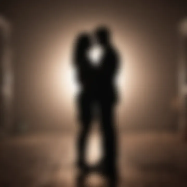 Silhouette of a couple with a visible emotional disconnect