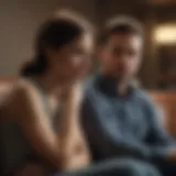 A couple sitting together but looking disconnected