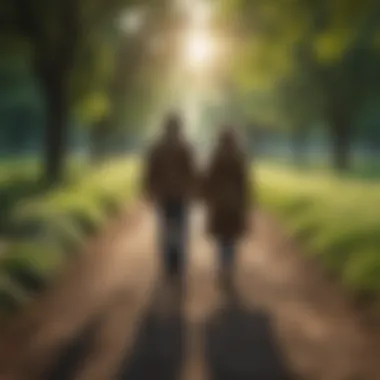 Embarking on the Healing Journey Together A couple walking hand in hand in a peaceful park setting