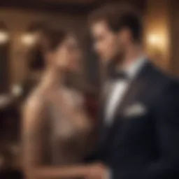 Elegantly dressed couple in a sophisticated setting