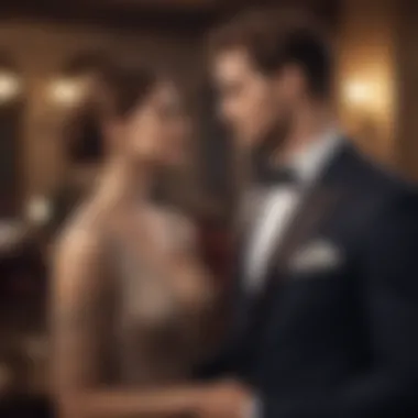 Refined Relationship Elegance Elegantly dressed couple in a sophisticated setting