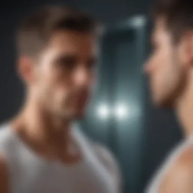 Reflective Narcissism Illustration of a male figure with a reflective mirror