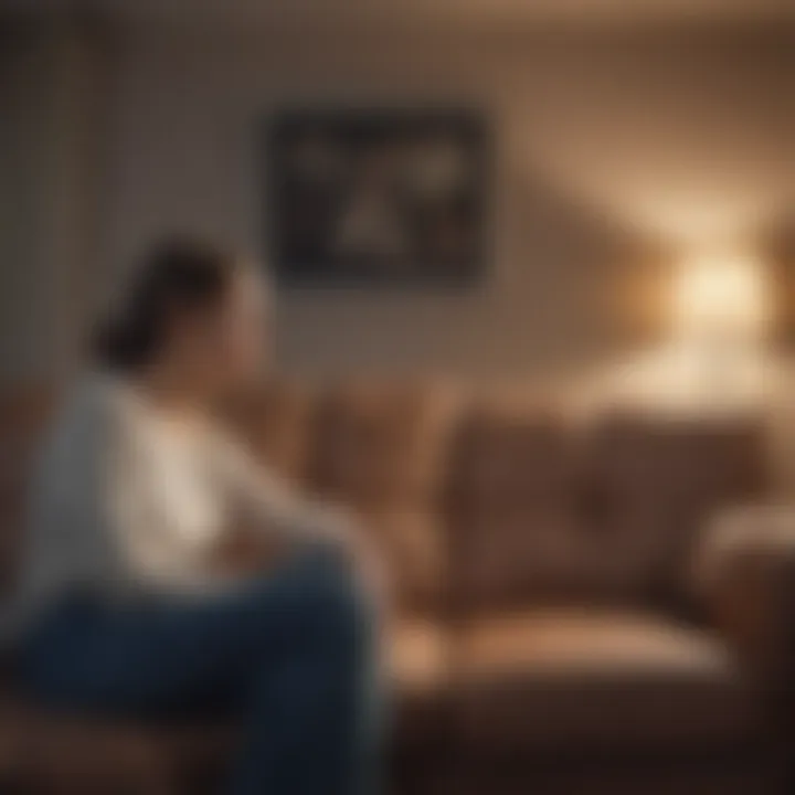 An empty space beside a woman on a couch