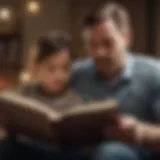 Father and child bonding over a book