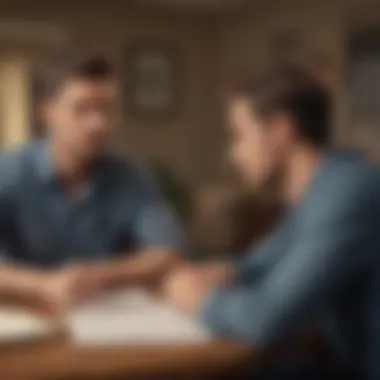 Financial Assistance Consultation Single dad receiving financial guidance