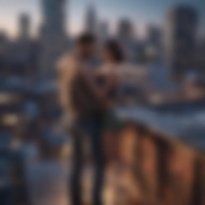 Rooftop Cityscape Romance