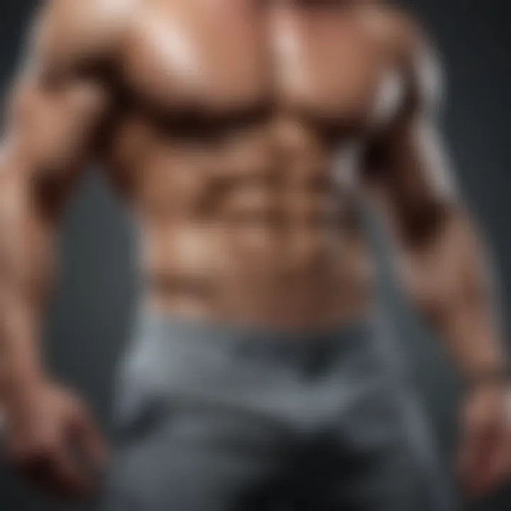 Sculpted male physique with defined abs