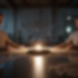 Group therapy game with abstract shapes