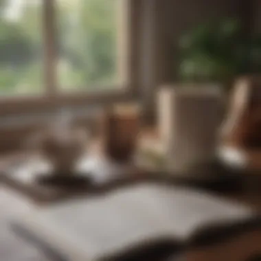 Creating a Personal Growth Environment Calm setting with a cup of tea and a motivational book
