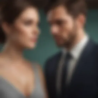 Establishing Boundaries in a Relationship Illustration showing a woman setting boundaries with a narcissistic husband
