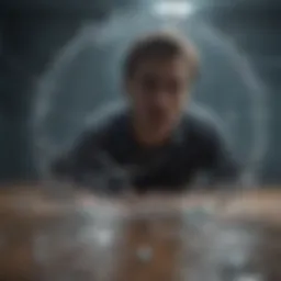 Abstract concept of trust shattered glass