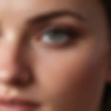 Woman's eyes glancing away suspiciously