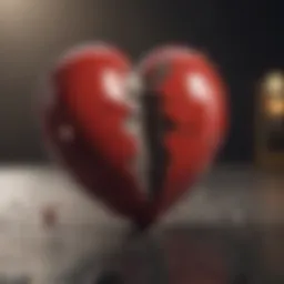 Illustration depicting a broken heart symbolizing emotional pain