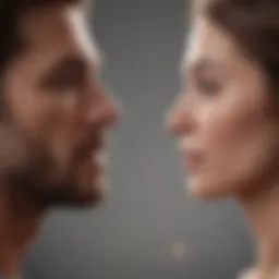 Couple facing away from each other in silence