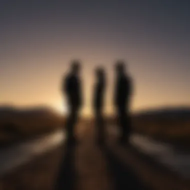 Boundary of Connection Silhouette of two individuals standing on opposite sides of a boundary line