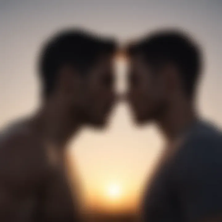 Supportive gesture in silhouette