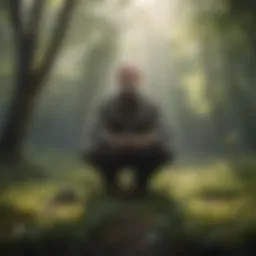 A serene landscape depicting mindfulness practices