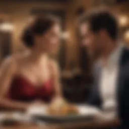 A couple enjoying a romantic dinner