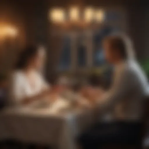 A couple enjoying a romantic dinner, symbolizing connection