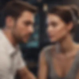 A couple engaging in deep conversation