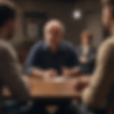 Facilitator guiding a support group on effective anger management techniques