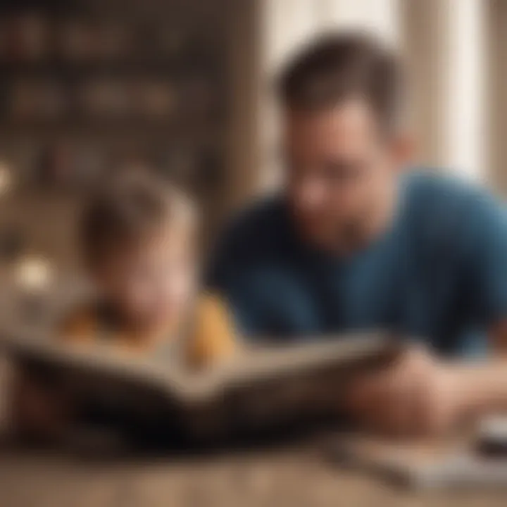 A father reading a book with his child