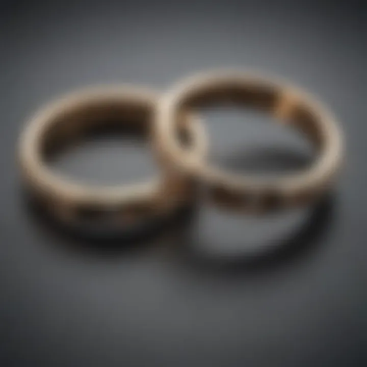 Two intertwined wedding rings symbolizing commitment