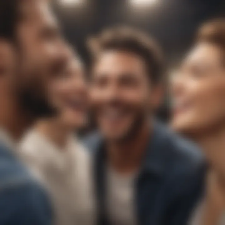 A close-up of a diverse group sharing laughter and joy.