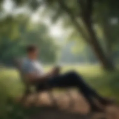 A serene outdoor setting for reading and reflection