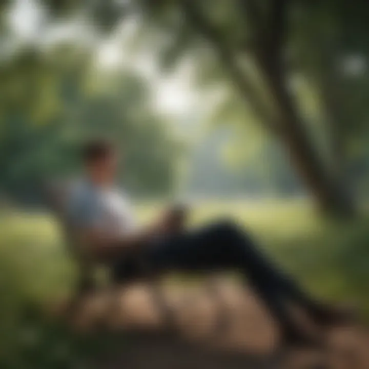 A serene outdoor setting for reading and reflection