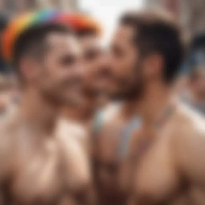 Celebration of love at a pride parade