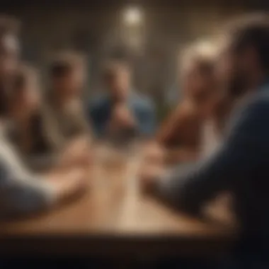 Empathy in Conversation A serene gathering of individuals sharing thoughts